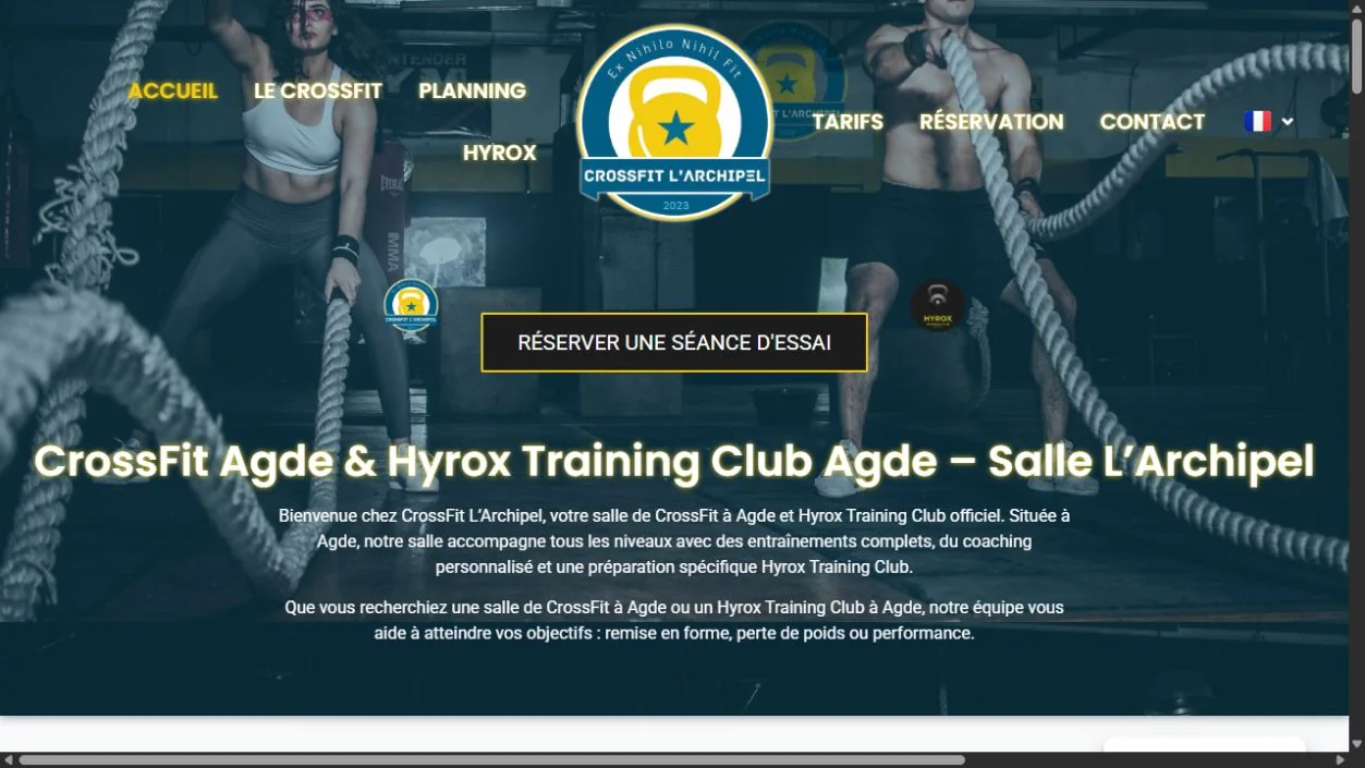 Page d’accueil de CrossFit l’Archipel