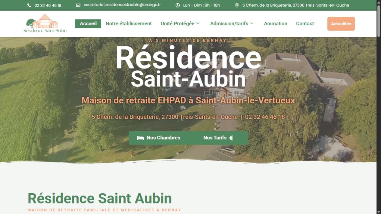 Aperçu du site Résidence Saint-Aubin réalisé par WebAgde
