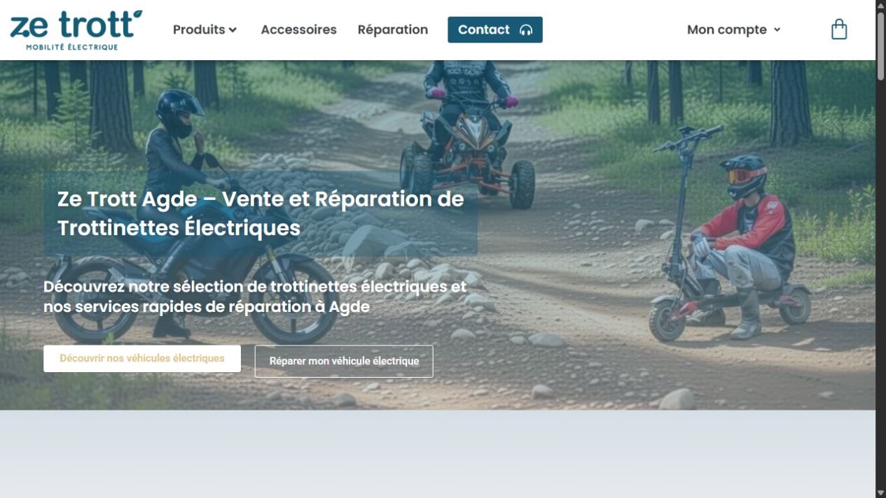 Aperçu du site Zetrott réalisé par WebAgde